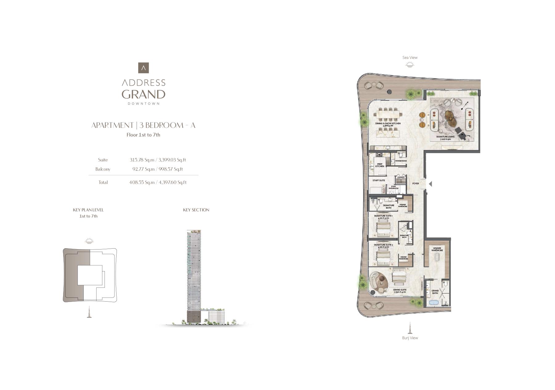 3 bedroom Apartment - Floor 1