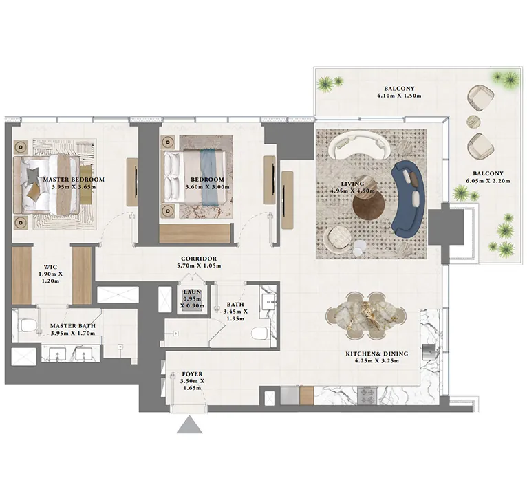 2 bedroom - Floor 1