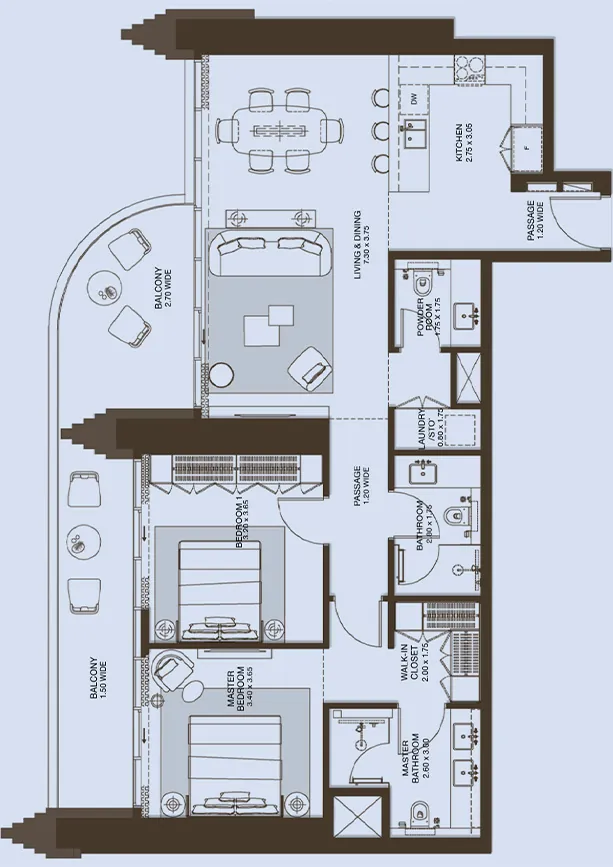 2 bedroom Apartment - Floor 1