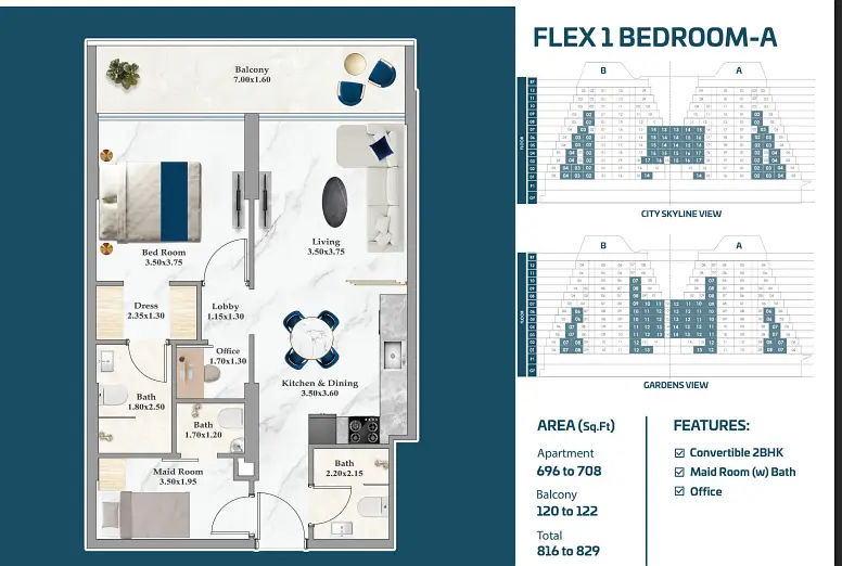 1 bedroom Apartment - Floor 1