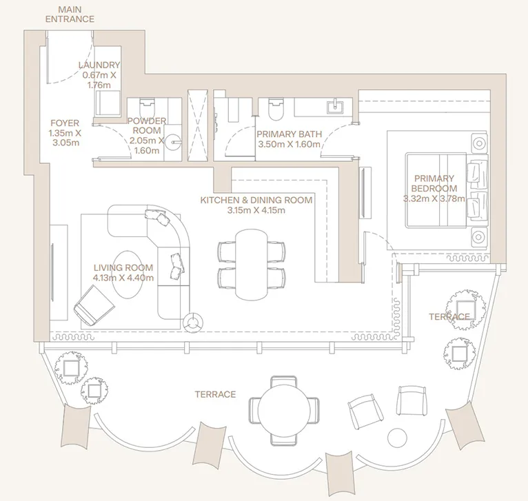 1 bedroom Apartment - Floor 1