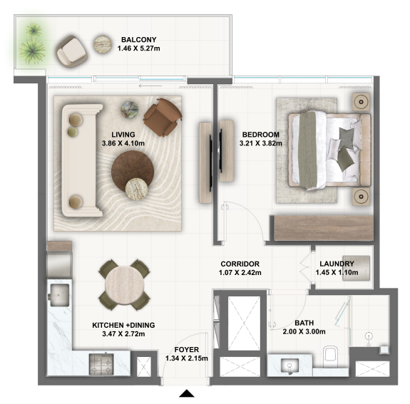 1 bedroom Apartment - Floor 1