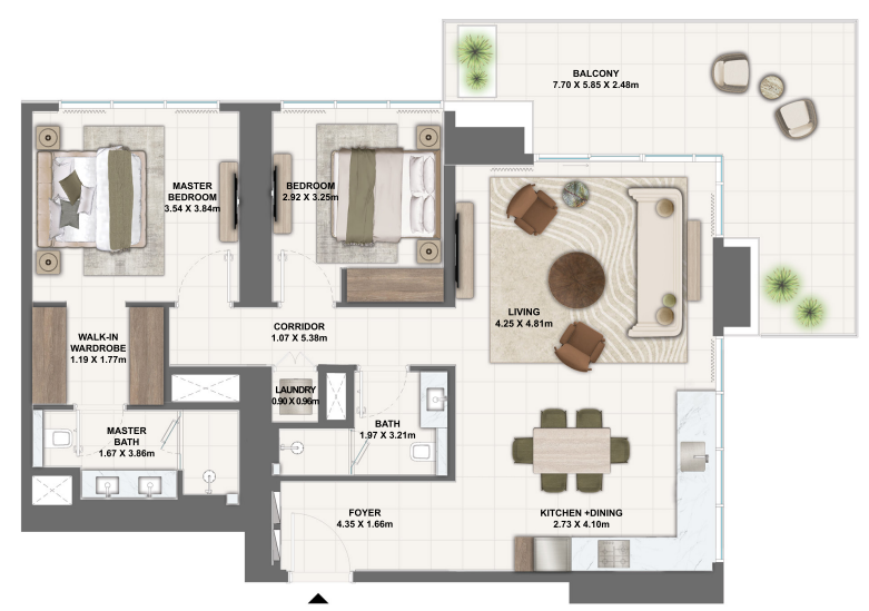 2 bedroom Apartment - Floor 1