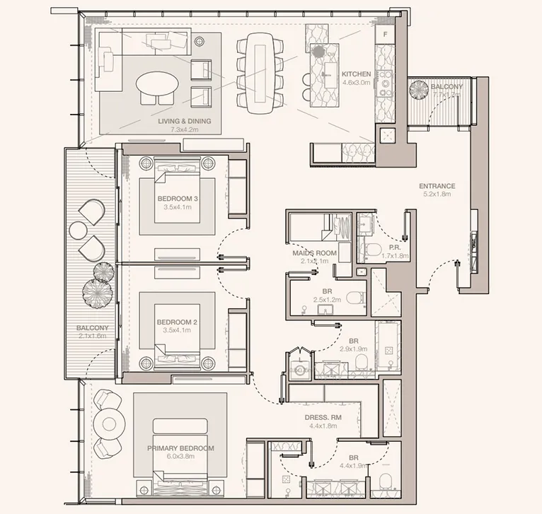 3 bedroom - Floor 1