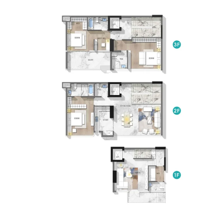 3 bedroom Townhouse - Floor 1