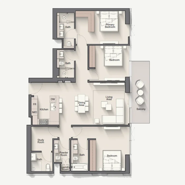 3 bedroom Apartment - Floor 1