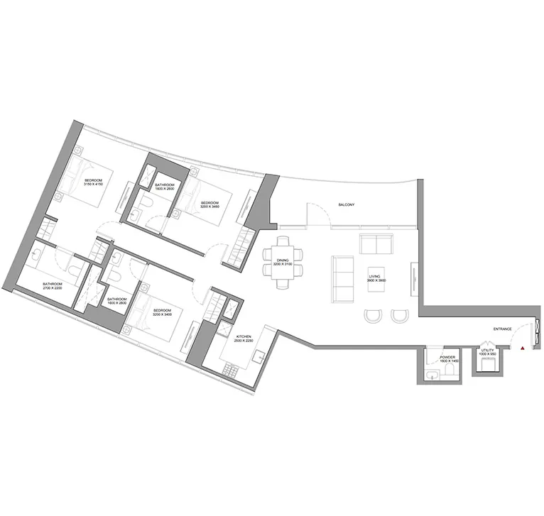 3 bedroom - Floor 1