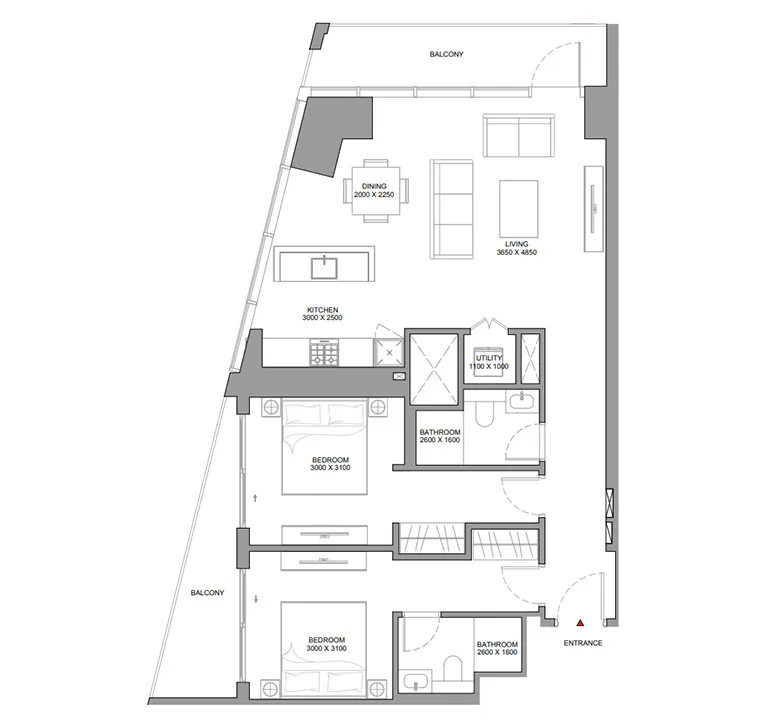 2 bedroom Apartment - Floor 1