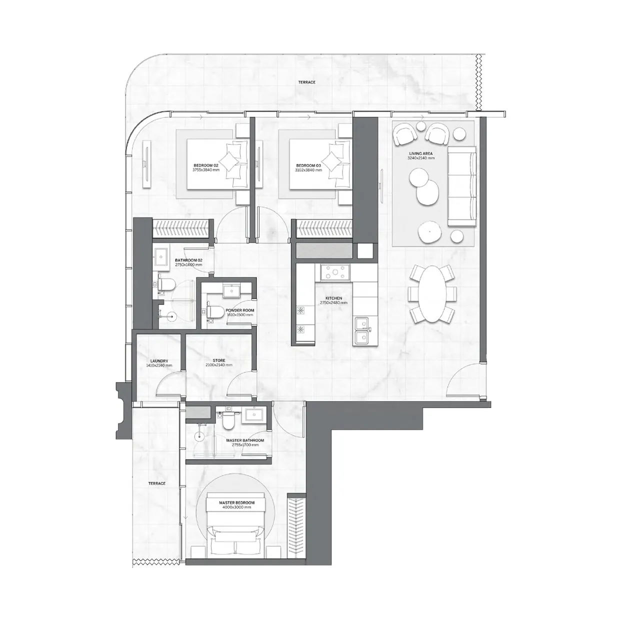 3 bedroom - Floor 1