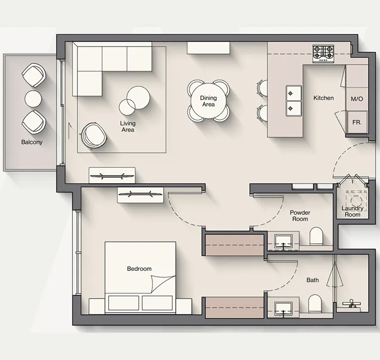 1 bedroom Apartment - Floor 1